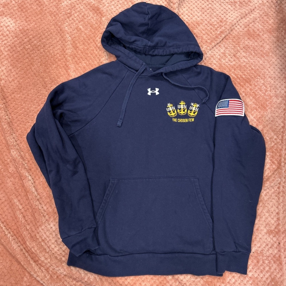Under Armour United‎ States Navy The Choosen Few  Hoodie Sweatshirt Small Blue
